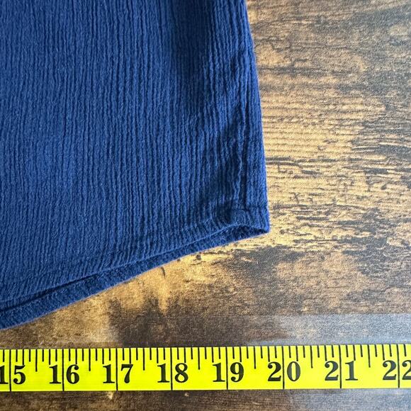 NWOT Sonoma Life Style Blouse Small Navy Lace Boho Cottagecore Flowy 100 Cotton - Picture 6 of 8